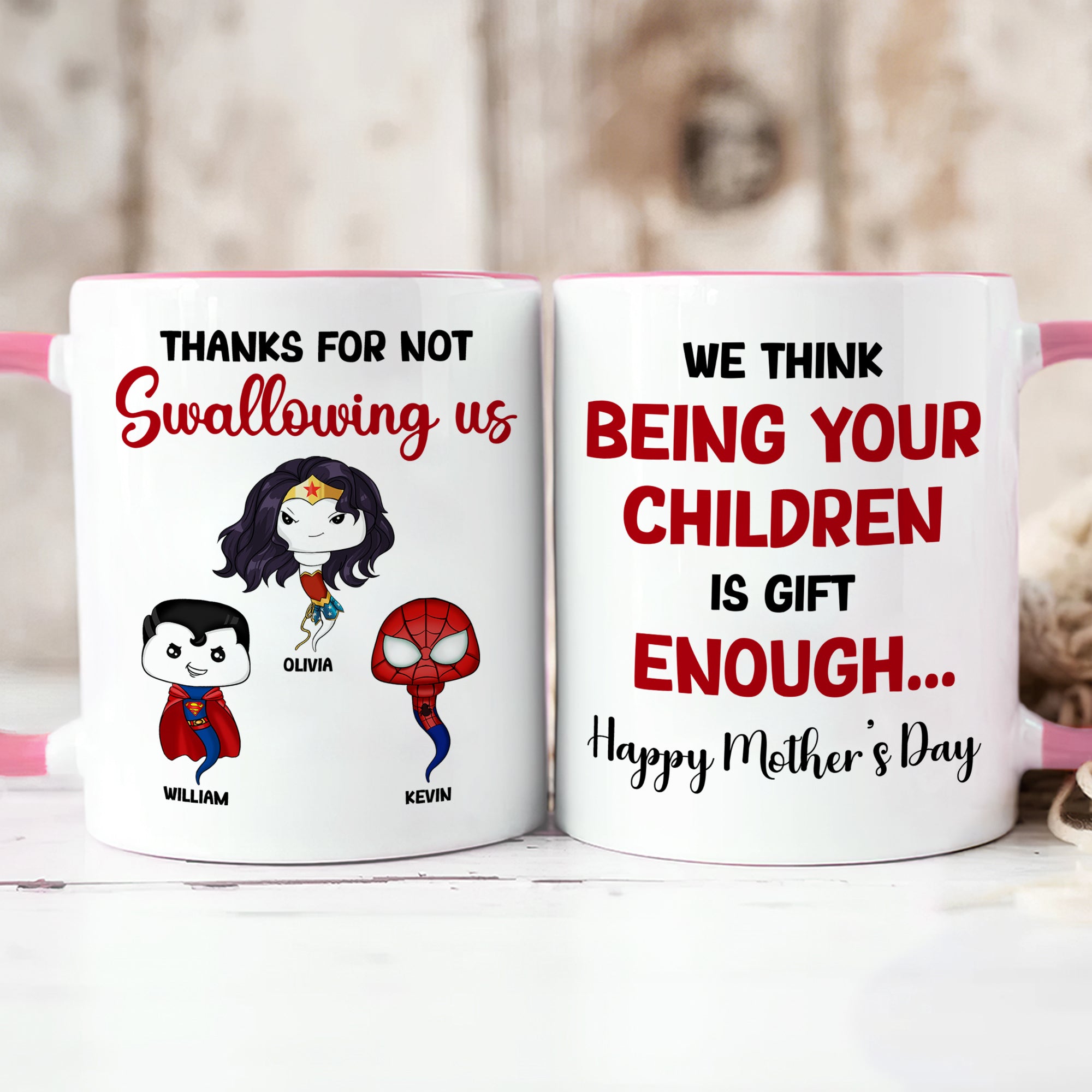 Personalized Gifts For Mom Coffee Mug Thanks For Not Swallowing Us 06NADT270324HA - Coffee Mugs - GoDuckee