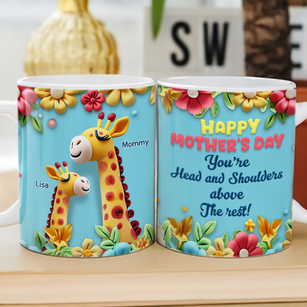 Best Giraffe Mom Above The Rest Mug - Personalized Gifts For Mom 01QHPU080425 - Coffee Mug - GoDuckee