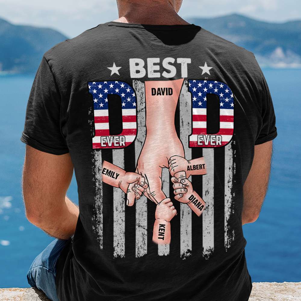 Best Dad Ever, Personalized Shirt, Holding Hands with Dad Shirt, Father's Day, Birthday Gift For Dad - Shirts - GoDuckee