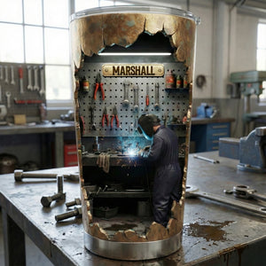 Hard At Work Welder Tumbler - Personalized Gift For Welders 05KIMG301225 - Tumbler Cup - GoDuckee