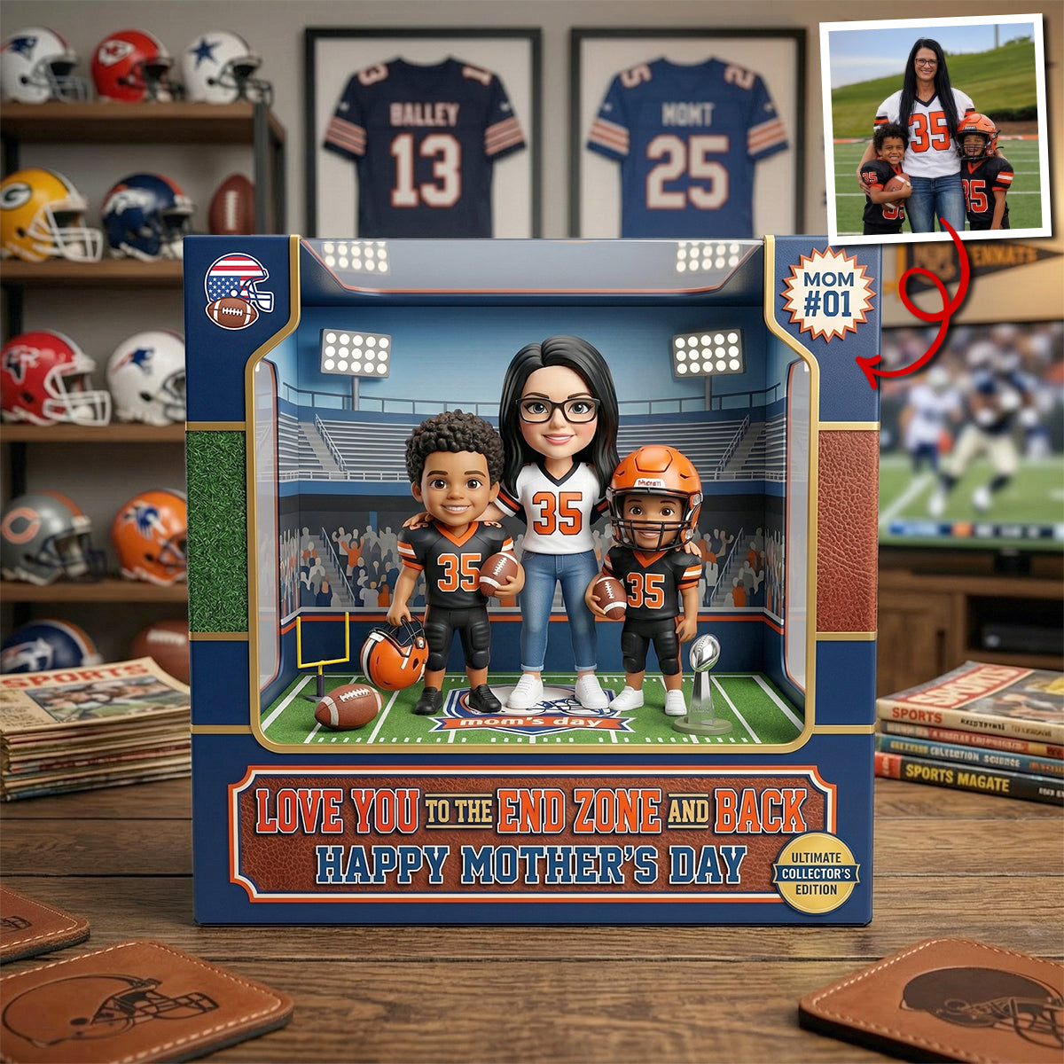 Custom Photo American Football Acrylic Plaque - Gifts For Mother 01hutn270326 - Shaped Plaques - GoDuckee
