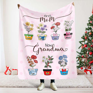 Personalized Gifts For Grandma Blanket, Flower Garden 02KALU140924 - Blanket - GoDuckee