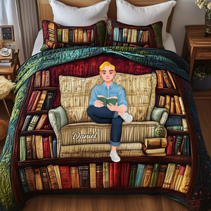 Cozy Up With Books Quilt Bed Set Special Line- Personalized Gift For Book Lovers 03TGLU160425 - Blanket - GoDuckee