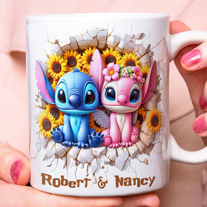 Personalized Gifts For Couple Coffee Mug Romantic Cartoon 04HUDT120425 - Coffee Mug - GoDuckee