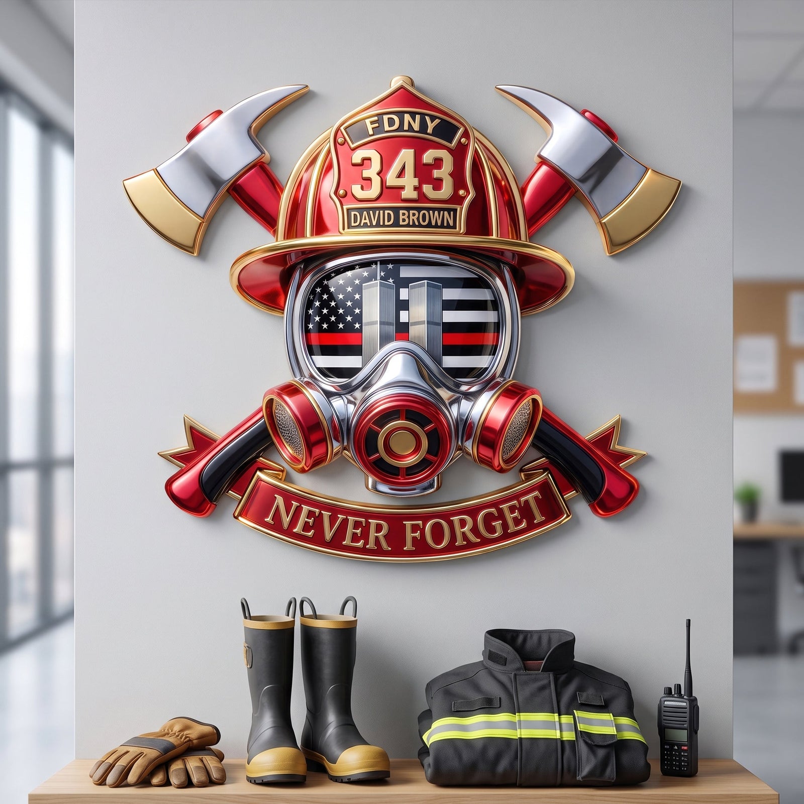 Never Forget Cut Metal Sign - Personalized Gifts For Firefighter 01huqn280726 - Metal Signs - GoDuckee