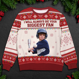 Custom Photo Gifts For Baseball Kids Christmas Ugly Sweater 02ACPU021024 - AOP Products - GoDuckee