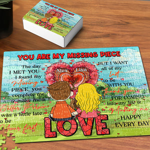 Personalized Gifts For Couple Lover Jigsaw Puzzle We are my missing piece 04XQMH121224HG - Jigsaw Puzzles - GoDuckee