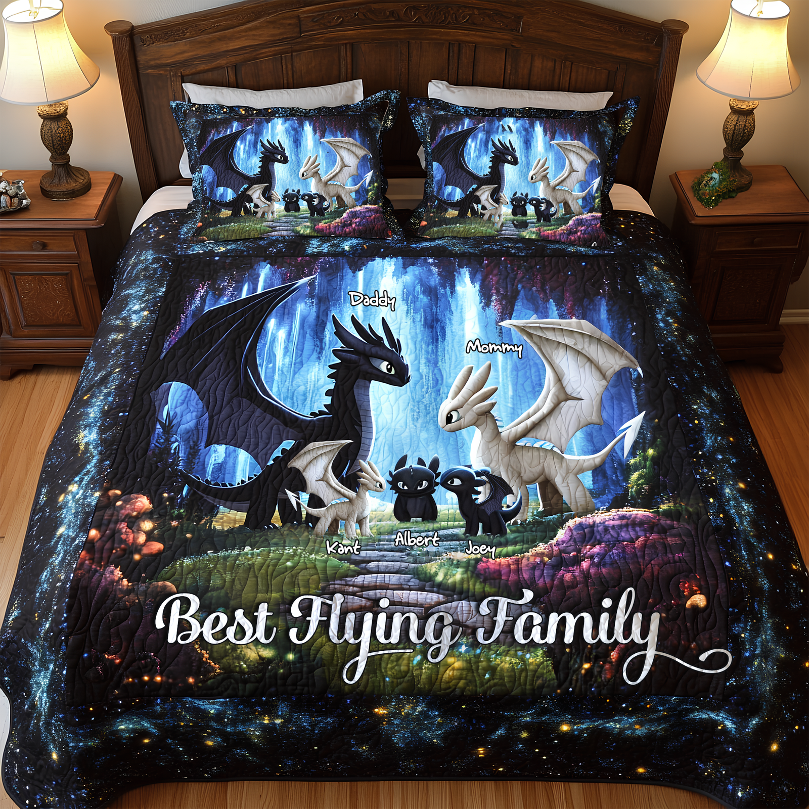 The Best Dragon Family Quilt Bed Set Special Line- Personalized Gift For Family 04TGLU120425 - Blanket - GoDuckee