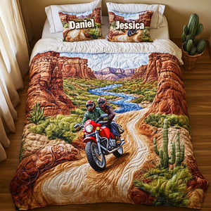 Riding Together Couple Quilt Bedding Set Special Line - Personalized Gift For Couple 01TGLU100725 - Blanket - GoDuckee