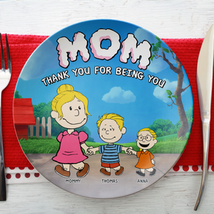 Personalized Gifts For Mom Ceramic Round Plate 08napu030425 - Ceramic Round Plate - GoDuckee