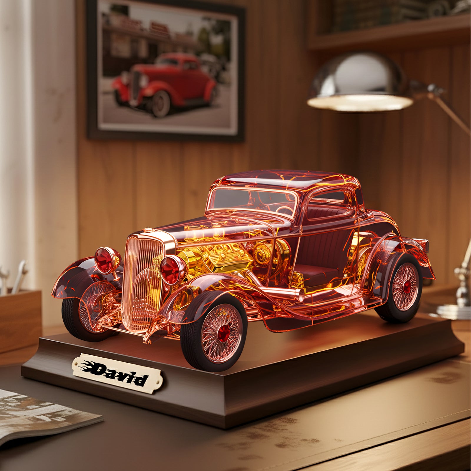 Hot Rod Car Acrylic Plaque – Personalized Gifts For Hot Rod Lovers 07kilu161225 - Shaped Plaques - GoDuckee