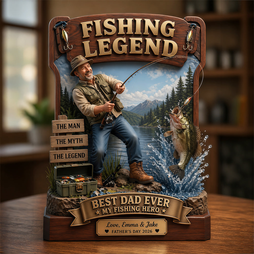 Fishing Legend Acrylic Plaque - Custom Photo Gifts For Fishing Dads 04tydt300426 - Shaped Plaques - GoDuckee
