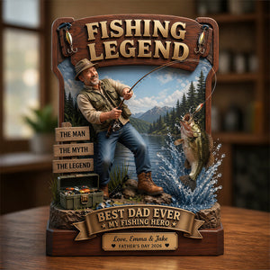 Fishing Legend Acrylic Plaque - Custom Photo Gifts For Fishing Dads 04tydt300426 - Shaped Plaques - GoDuckee
