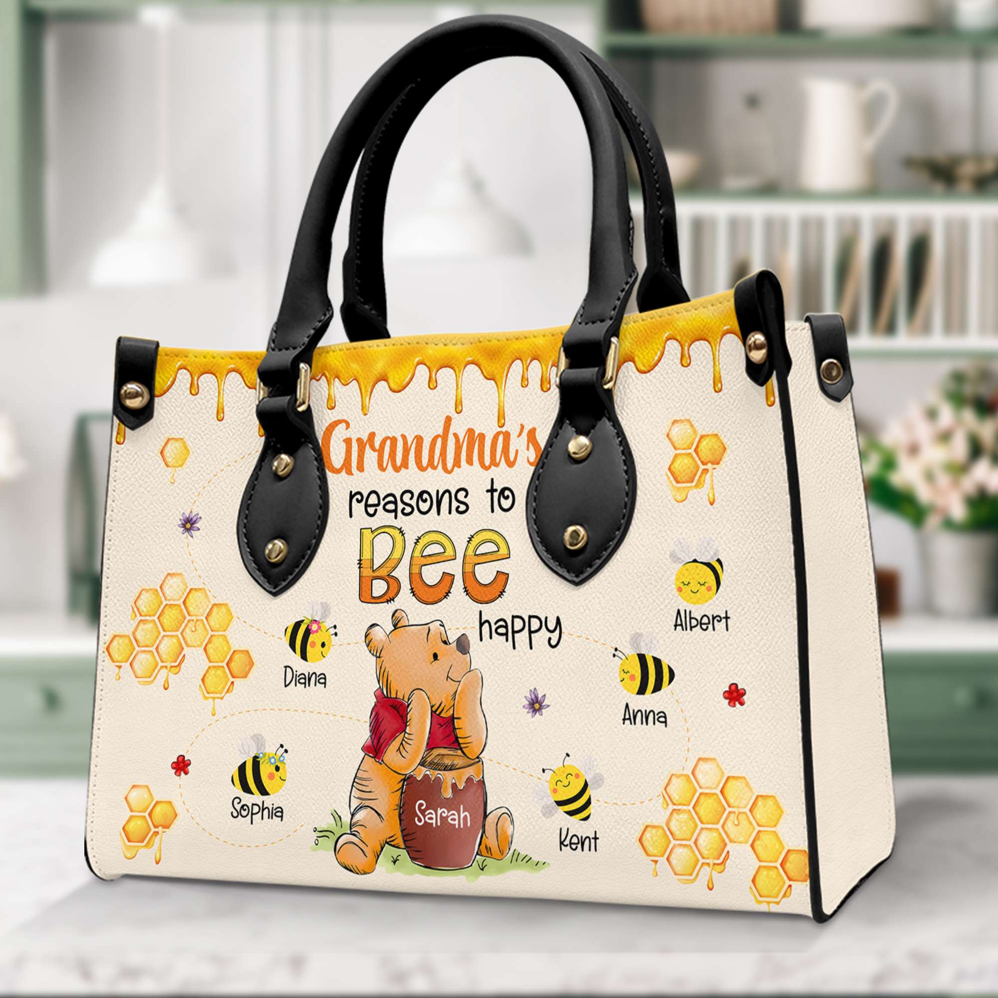 Personalized Gifts For Grandma Leather Bag 04NAQN250624 - Leather Bag - GoDuckee