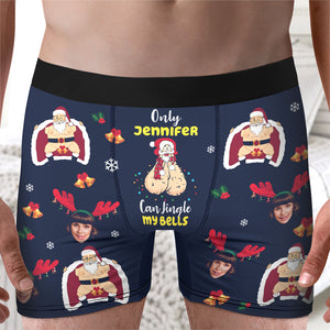 Custom Photo Gifts For Men Boxer Christmas Jingle Bells 07xqqn100924 - Boxer Briefs - GoDuckee