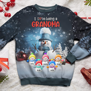 Personalized Gifts For Grandma Shirt, Christmas Cute Snowman 03NAPU310724 - AOP Products - GoDuckee