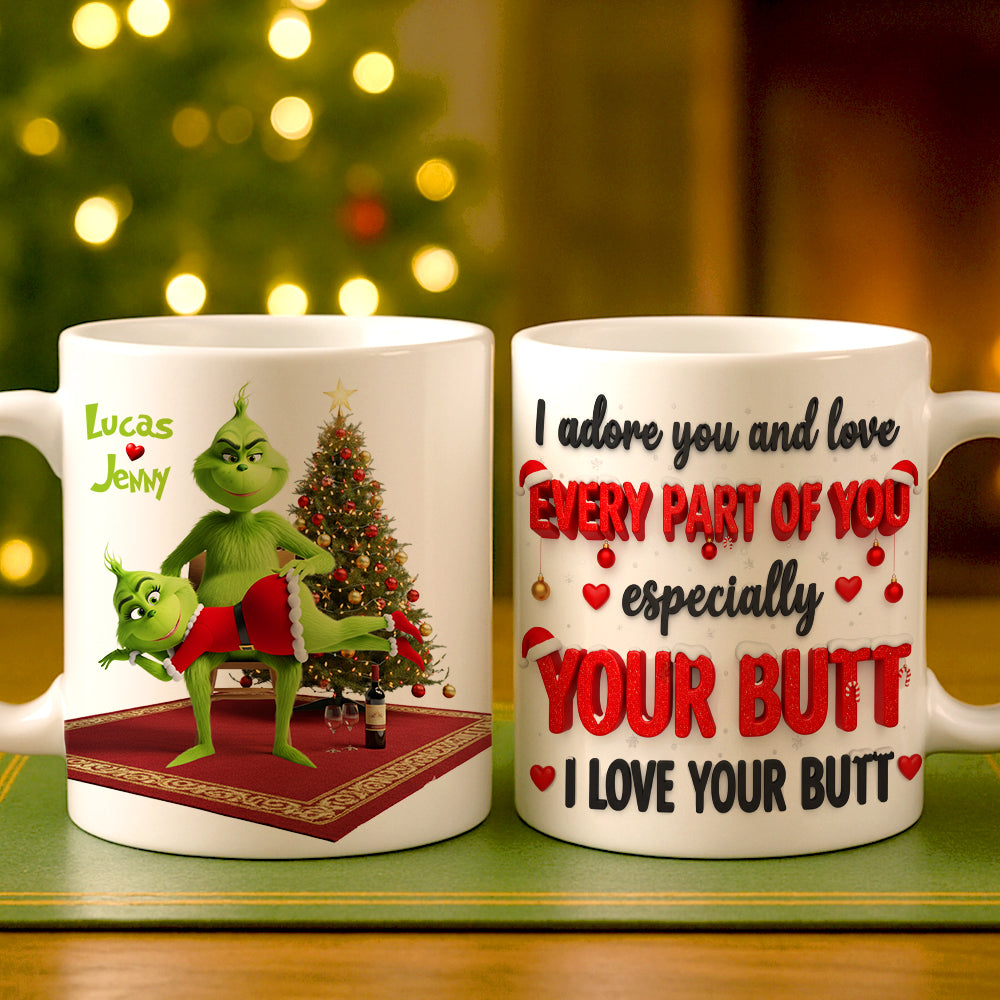 Naughty Green Monster Personalized Gifts For Couple Christmas Coffee Mug 03natn120925 - Coffee Mug - GoDuckee