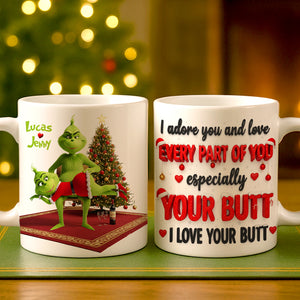 Naughty Green Monster Personalized Gifts For Couple Christmas Coffee Mug 03natn120925 - Coffee Mug - GoDuckee