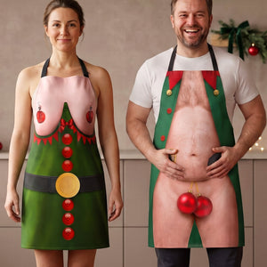 Spicy Christmas Costumes Aprons, Personalized Gifts For Couple 04qhqn200826 - Aprons - GoDuckee
