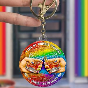 Whiskey Friend Support Keychain Personalized Gifts For LGBT Friends 01QHDT280525 - Keychains - GoDuckee