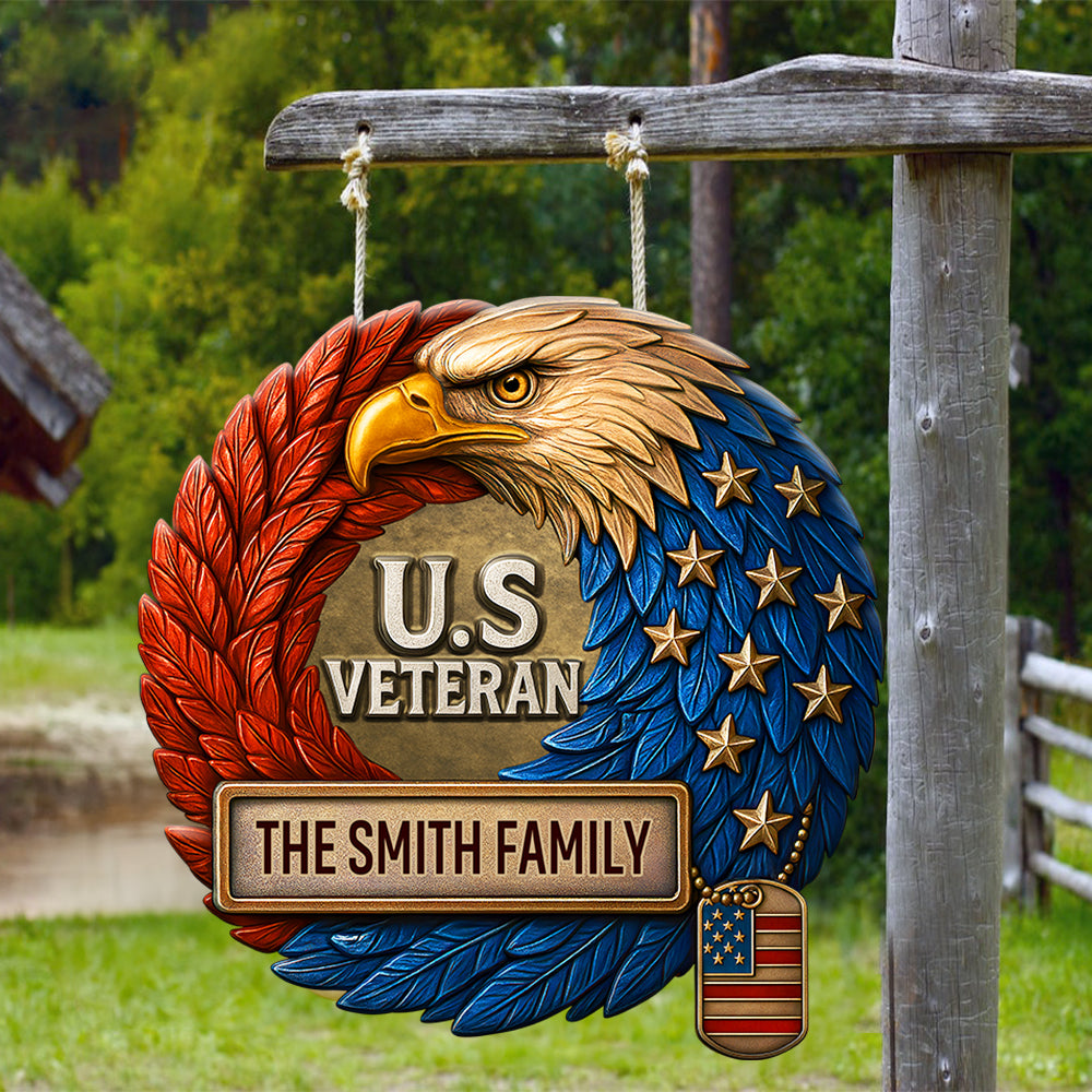 Veteran Family Metal Sign - Personalized Gifts For Family 02HULU210525 - Metal Signs - GoDuckee