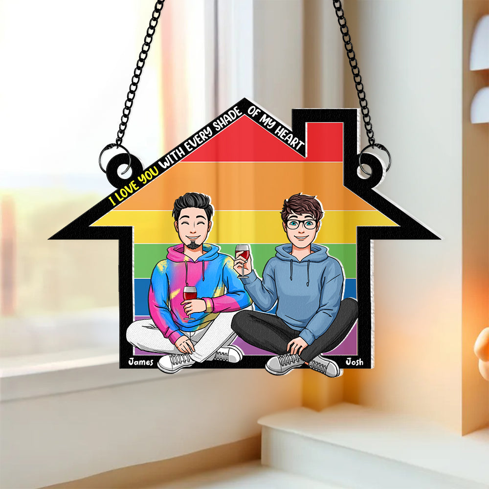 Personalized Gifts For Couple Suncatcher Ornament 04NAPU180624HH - Ornament - GoDuckee