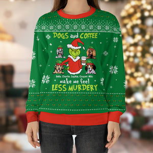 Dogs And Coffee Make Me Feel Less Murdery- Personalized 3D Knitted Sweater-Gift For Dog Lover- Christmas Gift-06ohqn100823 - AOP Products - GoDuckee
