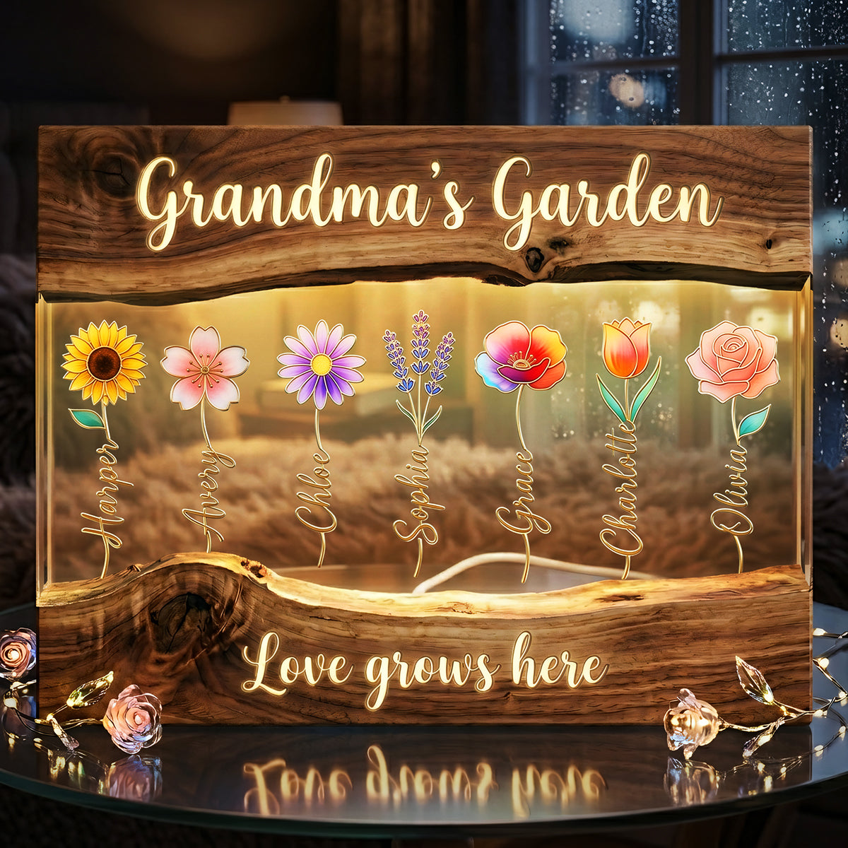 Mom's Garden Light Box - Personalized Gifts For Mothers 03pata150426 - Light Box - GoDuckee