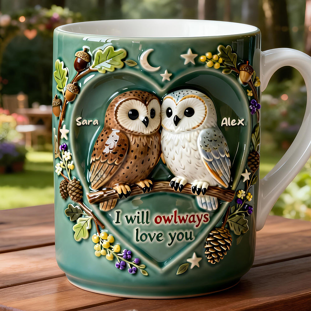Owl Couples Coffee Mug - Personalized Gifts For Couples 03nadt200126 - Coffee Mug - GoDuckee