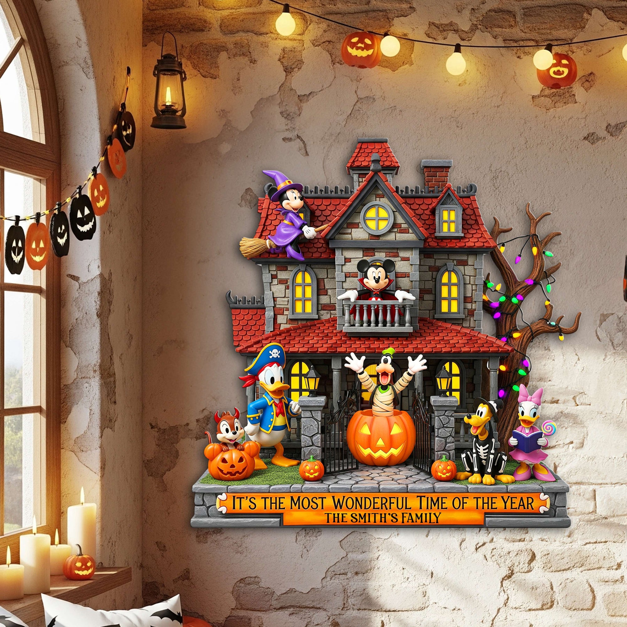 Happy Halloween Haunted Place Wood Sign - Personalized Gifts For Family 04OHLU070825 - Wood Sign - GoDuckee