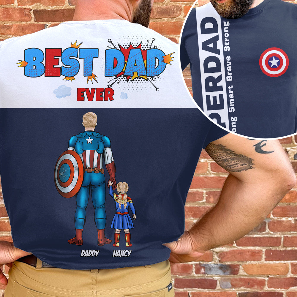 Personalized Gifts For Dad Shirt Super Dad Brave Strong Smart 06todt090425pa - AOP Products - GoDuckee