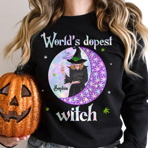 World's Dopest Witch, Personalized Weedhead Shirt, Gift For Witch Lover - Shirts - GoDuckee