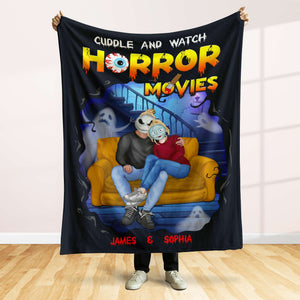 Personalized Gifts For Couple Blanket, Horror Movie Couple 01kapu110724pa - Blanket - GoDuckee