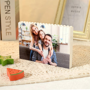 Happy Family, Custom Photo Building Blocks Puzzle, Family Gifts - Home Decor - GoDuckee