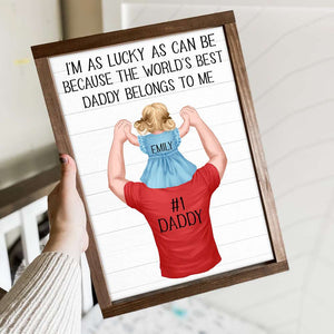 I'm As Lucky As Can Be, Personalized Canvas Print, World's Best Dad Canvas Print, Birthday Gift For Dad - Poster & Canvas - GoDuckee