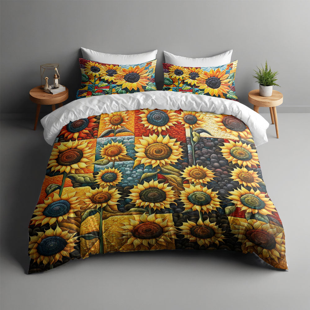 Personalized Gifts For Sunflower Lovers Quilt Bed Set 06HUMH200125 - Blanket - GoDuckee