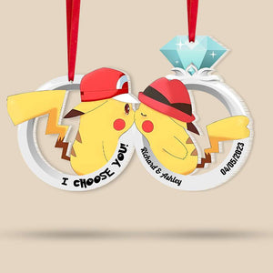 I Choose You, Set Of 2 Personalized Ornaments For Couple, Christmas Gift, Anniversary Gift Ideas 04OHHN171023 - Ornament - GoDuckee