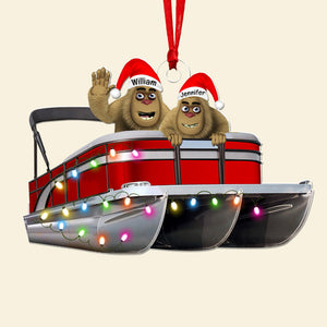 Personalized Gifts For Pontoon Lovers Christmas Ornament, Happy Bigfoot 08qhqn140924 - Ornaments - GoDuckee