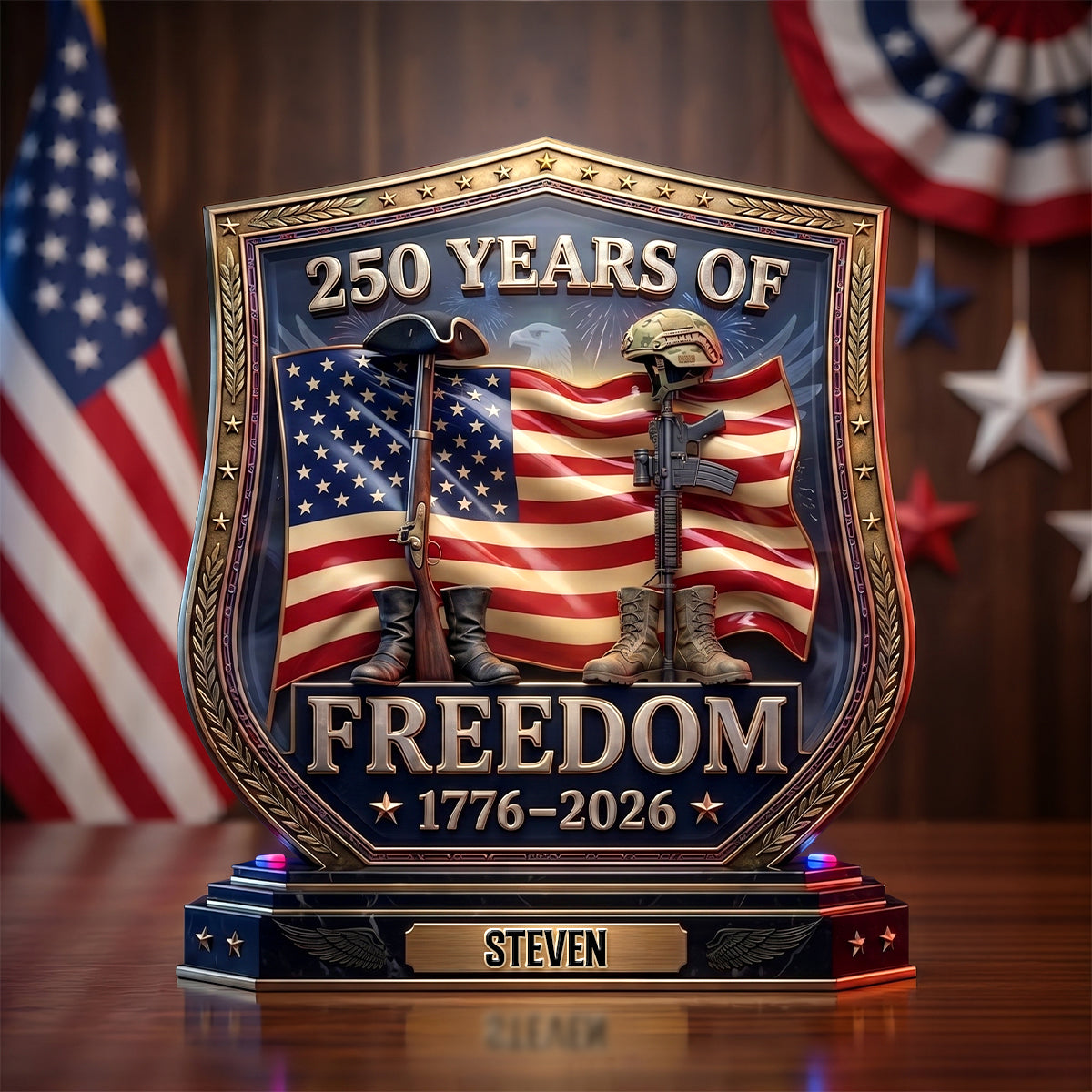 Celebrated America 250th Anniversary Acrylic Plaque - Personalized Gifts For Veterans 04todh040626 - Shaped Plaques - GoDuckee