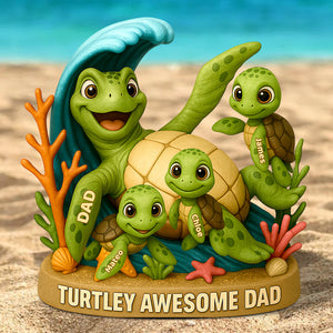 Turtle Awesome Dad Acrylic Plaque Gifts For Dad 01NADT120525 - Shaped Plaques - GoDuckee