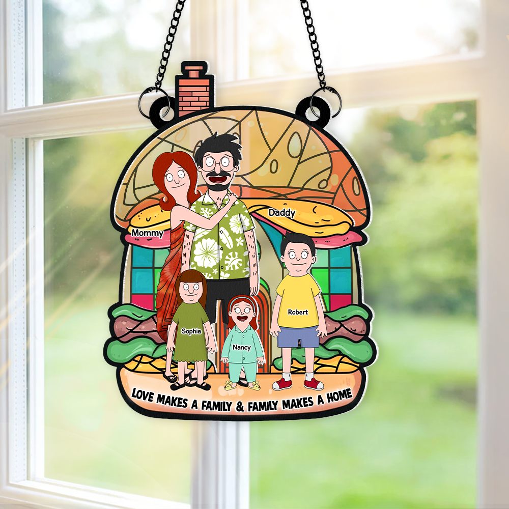 Personalized Gifts For Family Suncatcher Ornament, Love Makes A Family 04tgpu120225hg - Ornament - GoDuckee