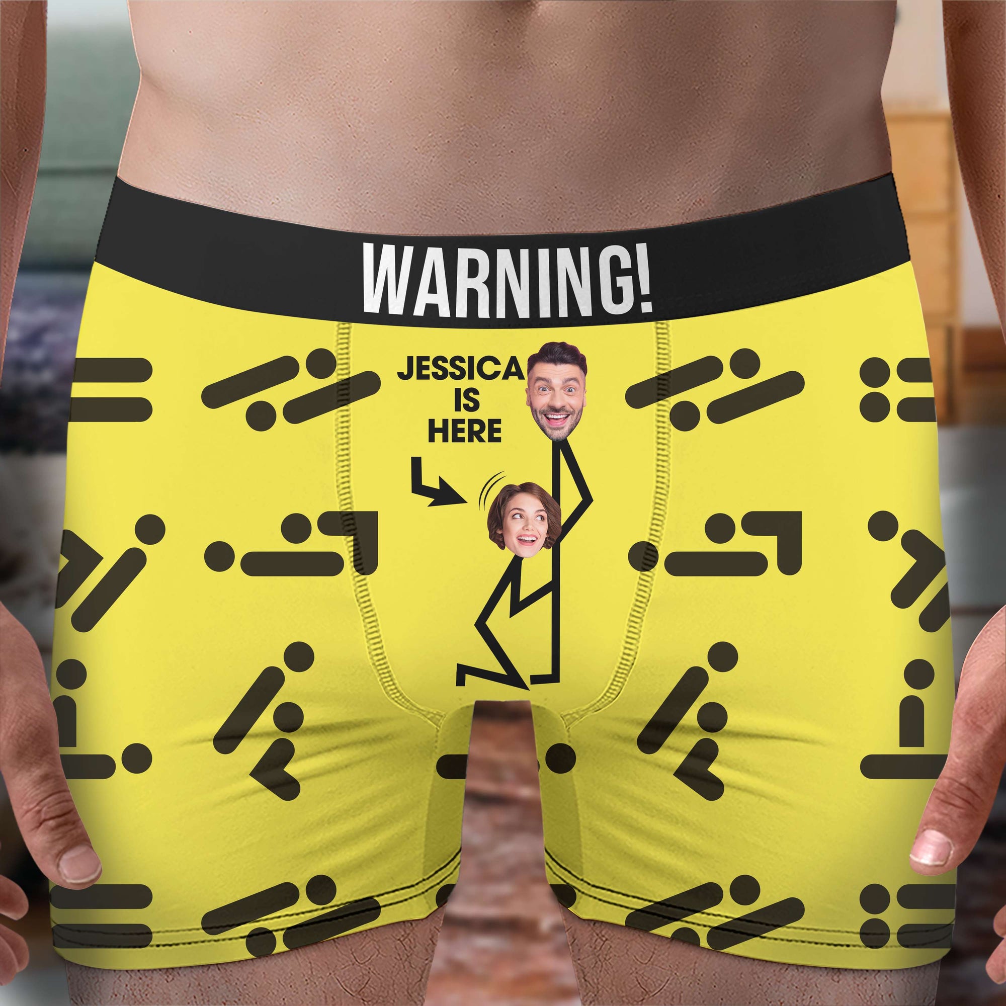 Personalized Gifts For Couple Boxer Briefs Love Is Here - Boxer Briefs - GoDuckee