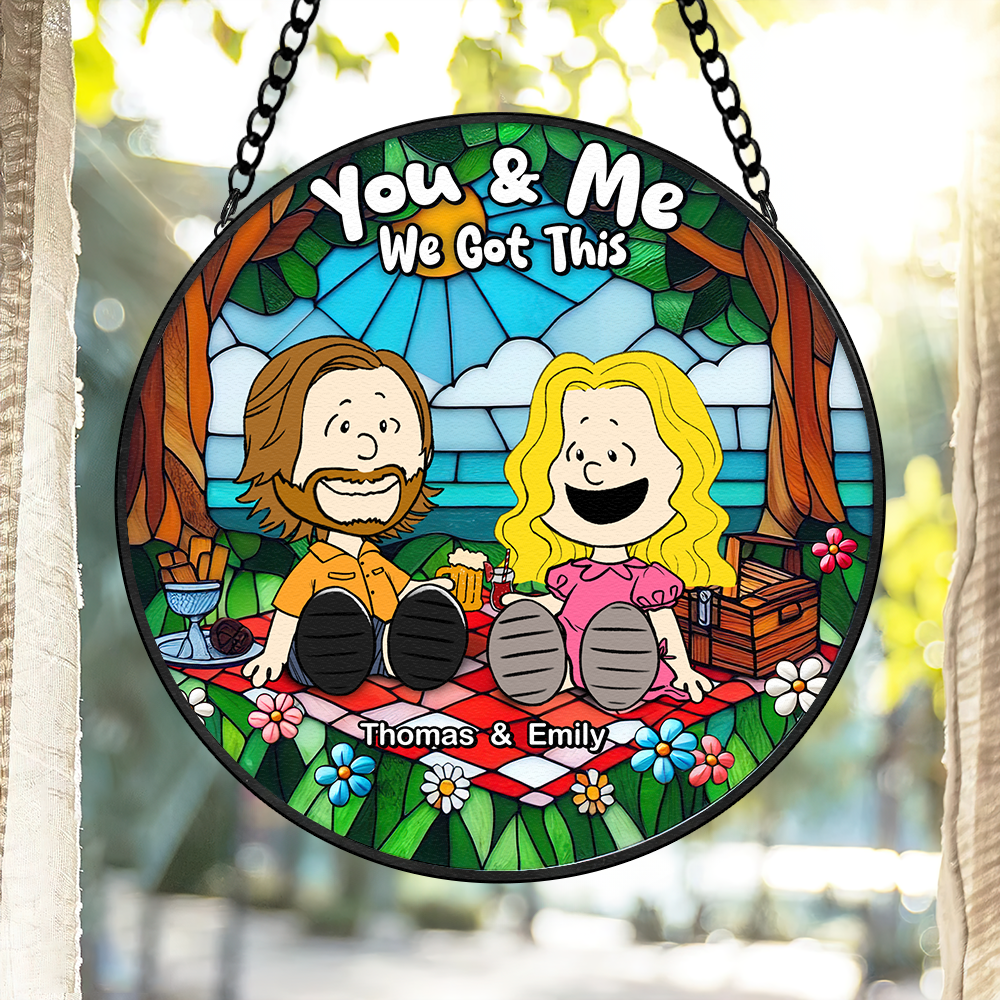 Personalized Gifts For Couple Stained Glass, Happy Picnic 07qhpu080125pa - Ornament - GoDuckee