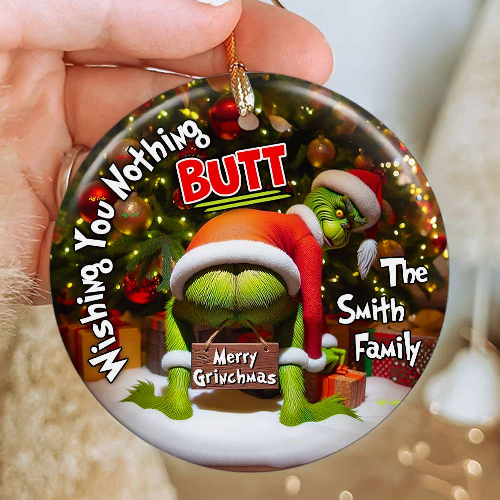 Personalized Gifts For Family, Ceramic Ornament 01HUDT240724 Naughty Ornament - Ornament - GoDuckee