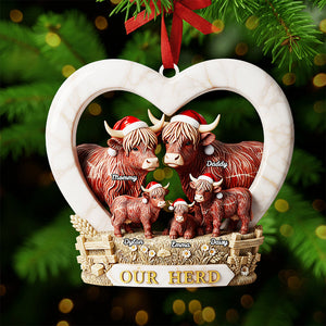 Personalized Gifts For Family Christmas Highland Cow Ornament 03nata200925 - Ornament - GoDuckee