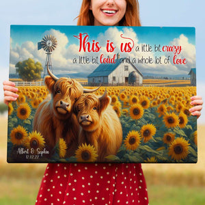 Personalized Gift For Couple Wall Art, Highland Cow Couple Canvas 02QHLU131224 - Poster & Canvas - GoDuckee