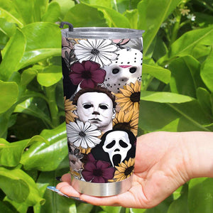 Gifts For Horror Fan Tumbler Floral Horror Killer Characters 10acxx050824 - Tumbler Cup - GoDuckee