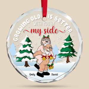 Personalized Gift for Couple Christmas Ornament, Growing Old Couple 03toqn231024pa - Ornament - GoDuckee