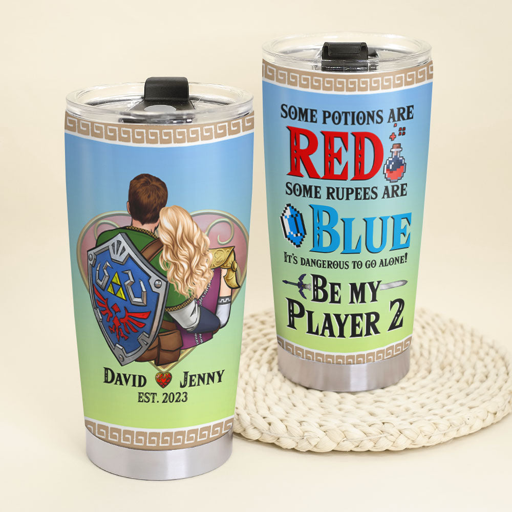 Romantic Couple, Personalized Tumbler, It's Dangerous To Go Alone, Gifts For Couple, 01qhpo200723hh - Tumbler Cup - GoDuckee