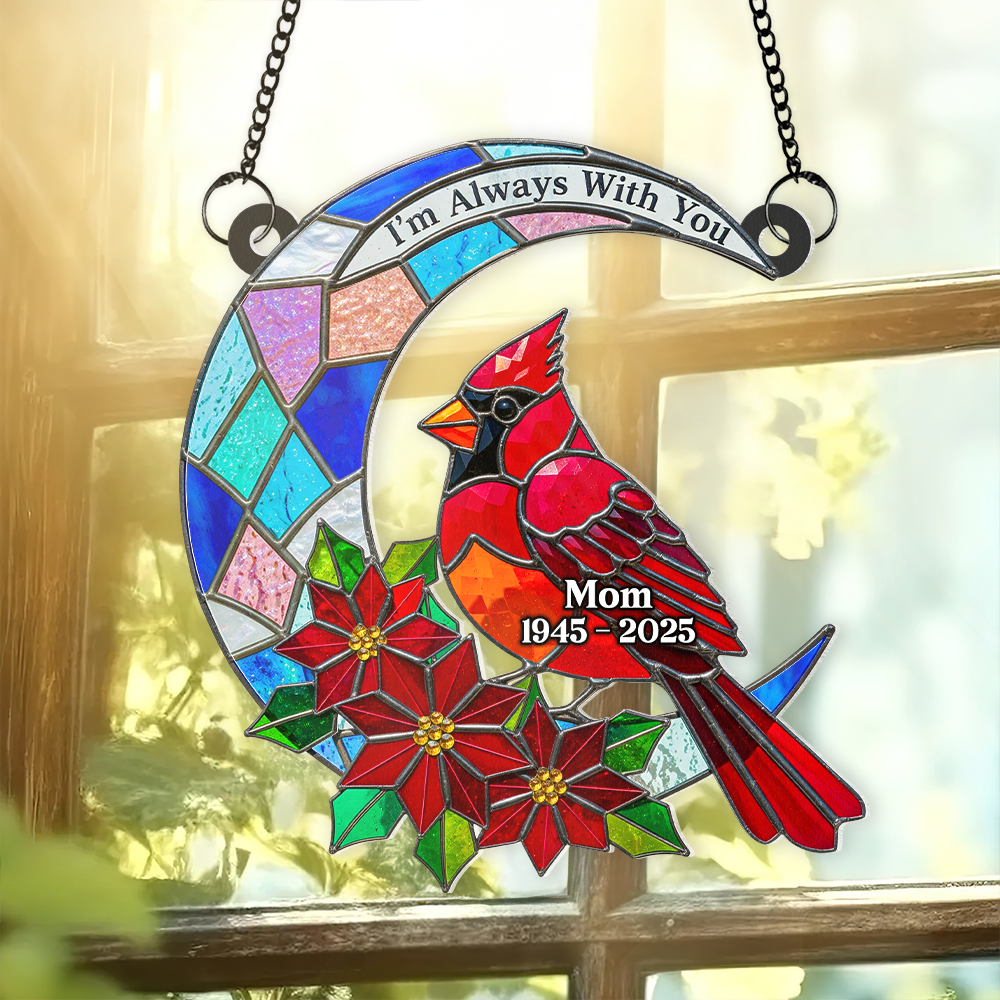 Cardinal Bird Acrylic Window Suncatcher Ornament - Personalized Remembrance Gifts 03napu120625 - Ornament - GoDuckee